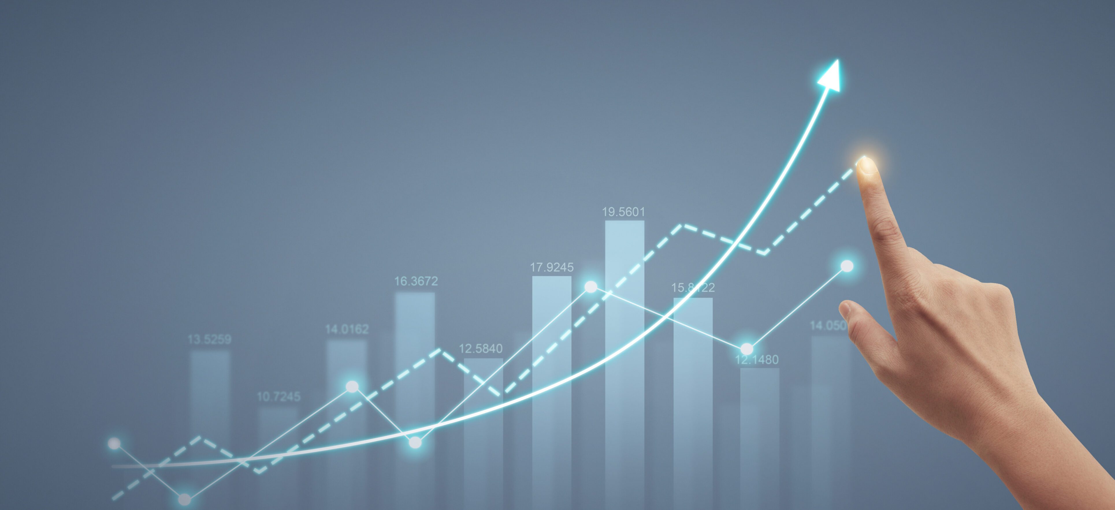 Hand touching graphs of financial indicator market analysis chart Hand touching graphs of financial indicator and accounting market economy analysis chart